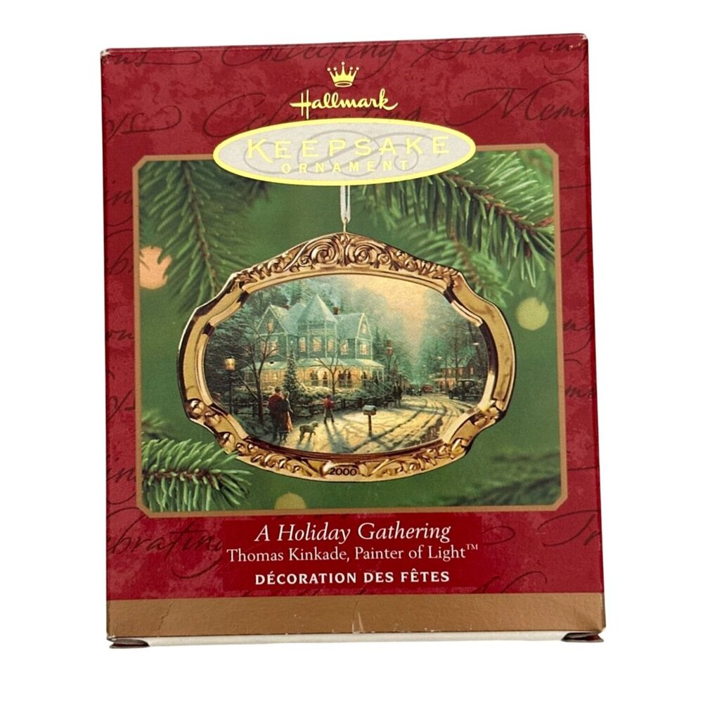 VNTG Hallmark 2000 Keepsake Ornament "A Holiday Gathering" By Thomas Kinkade - Picture 3 of 5